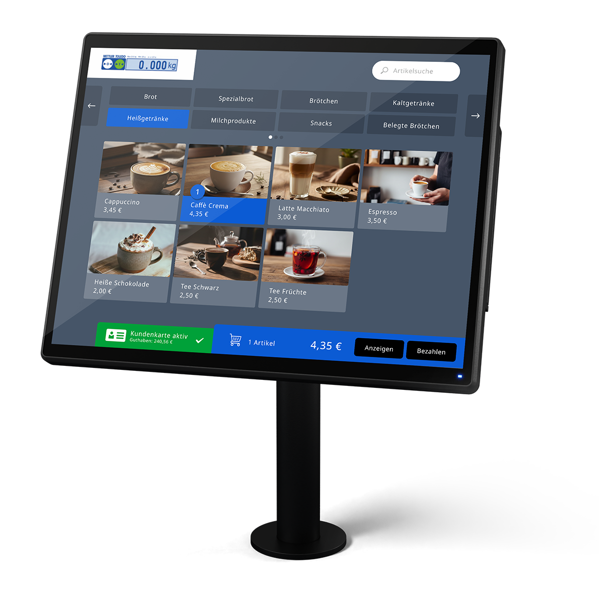 Oberfläche Self-Service-Kasse